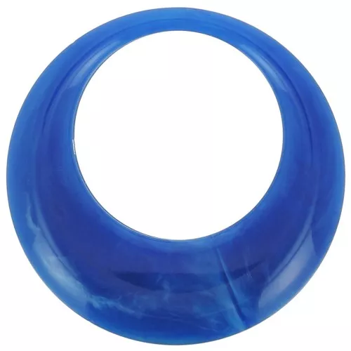 Pendente a cerchio scavato in resina opaca 44 mm - Blu reale marmorizzato x1