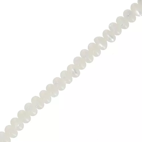 Perle rotonde in madreperla stile Heishi 4x2.5 mm - Naturale x39cm