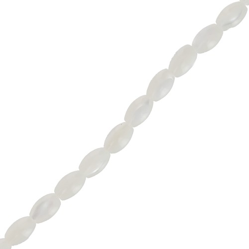 Perla color oliva in madreperla 5,5x3 mm x 39 cm