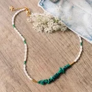 Perle madreperla oliva 5x3 mm - Naturale x39cm