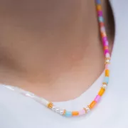 Perle madreperla tubo 5x3 mm - Naturale x40cm