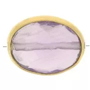 Perla ovale sfaccettata 9x7 mm - pietra semipreziosa -dorato - Ametista x1
