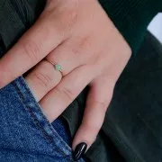 Anello sottile con base per cabochon da 4 mm - Misura 54 -Gold filled x1