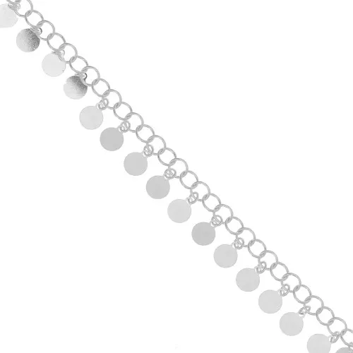 Catena Forzatina 8 mm con piccoli pendenti rotondi - Argento 925 x50cm