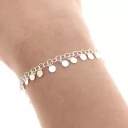 Catena Forzatina 8 mm con piccoli pendenti rotondi - Argento 925 x50cm