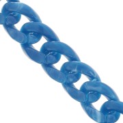 Catena acrilica Gourmette 13 mm - Bleu pétrole Marbré x1m