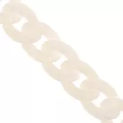 Catena acrilica Gourmette 13 mm - Avorio marmorizzato x1m