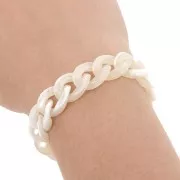 Catena acrilica Gourmette 13 mm - Avorio marmorizzato x1m