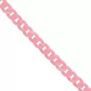 Catena acrilica Gourmette 13 mm - Rosa marmorizzato x1m