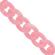 Catena acrilica Gourmette 13 mm - Rosa marmorizzato x1m