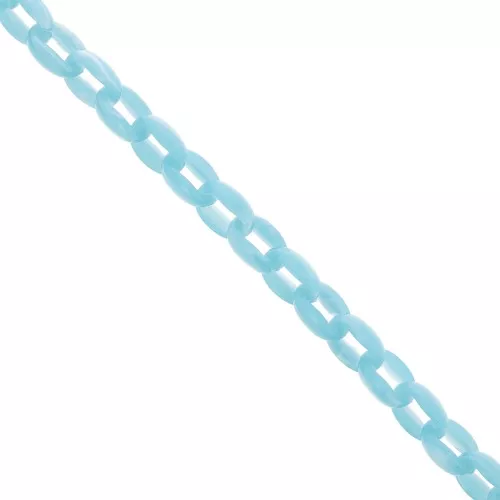 Catena acrilica Forzatina 11 mm - Azzurro marmorizzato x1m