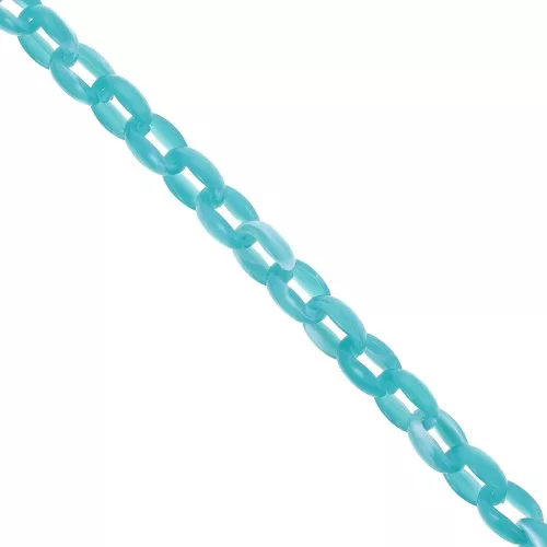 Catena acrilica Forzatina 11 mm - Turchese marmorizzato x1m