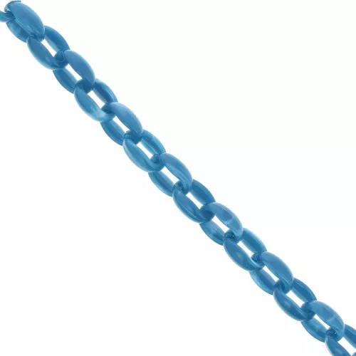 Catena acrilica Forzatina 11 mm - Blu petrolio marmorizzato x1m