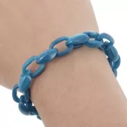 Catena acrilica Forzatina 11 mm - Blu petrolio marmorizzato x1m