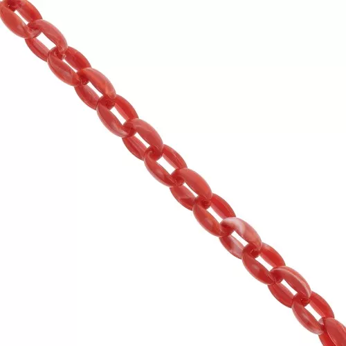 Catena acrilica Forzatina 11 mm - Rosso corallo marmorizzato x1m