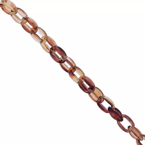 Catena acrilica Forzatina 11 mm - Tartaruga - Marrone - Beige x1m