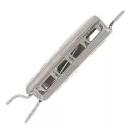 Chiusura rettangolare a clip 18x6 mm - motivo arabesco - Bronzo bianco x1