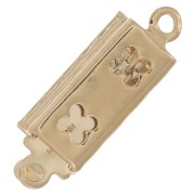 Chiusura rettangolare testurizzata a clip 18x6 mm - Dorato x1