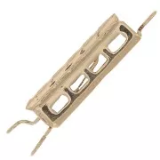 Chiusura rettangolare testurizzata a clip 18x6 mm - Dorato x1