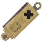 Chiusura rettangolare testurizzata a clip 18x6 mm - Bronzo x1