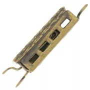 Chiusura rettangolare testurizzata a clip 18x6 mm - Bronzo x1