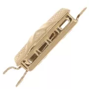 Chiusura rettangolare lavorata a clip 18x6 mm - Dorato x1