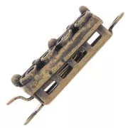 Chiusura rettangolare a clip con palline 18x6.5 mm - Bronzo x1
