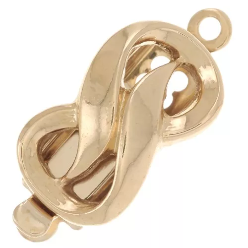 Chiusura rettangolare a clip 18x8 mm -infinito - Dorato x1
