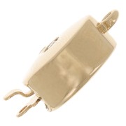 Chiusura rotondo a clip con strass 17.5x12 mm -Dorato - Cristallo x1