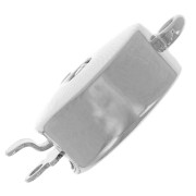 Chiusura rotondo a clip con strass 17.5x12 mm - Rodio - Cristallo x1