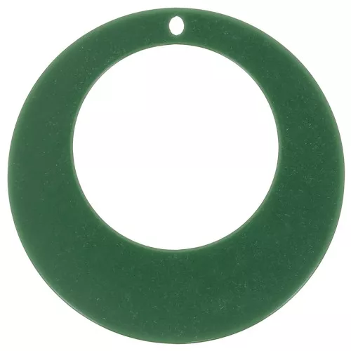 Pendente cerchio scavato in acrilico 50 mm - verde abete x1