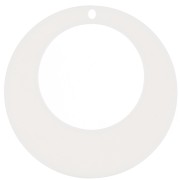 Pendente cerchio scavato in acrilico 50 mm - Ecru x1