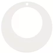 Pendente cerchio scavato in acrilico 50 mm - Ecru x1
