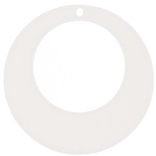 Pendente cerchio scavato in acrilico 50 mm - Ecru x1