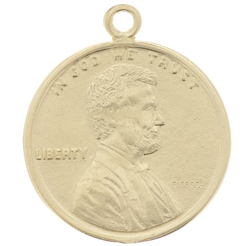 Ciondolo a forma di moneta 16mm - 1 Cent - Argento 925 x1