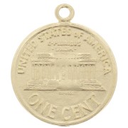 Ciondolo a forma di moneta 16mm - 1 Cent - Argento 925 x1