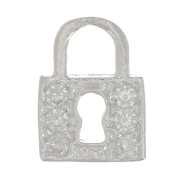 Ciondolo lucchetto con Ossido di zirconio 10x7 mm - Argento 925 - Cristallo x1