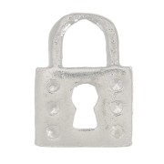 Ciondolo lucchetto con Ossido di zirconio 10x7 mm - Argento 925 - Cristallo x1