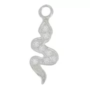 Ciondolo serpente con Ossido di zirconio 15x5 mm - Argento 925 - Cristallo x1