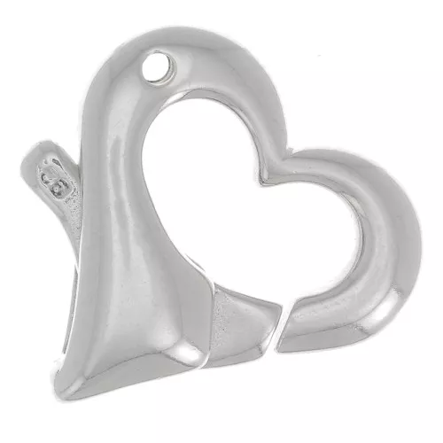 Chiusura cuore moschettone 14 mm - Argento 925 x1