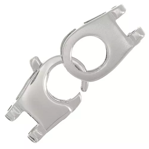 Chiusura a moschettone a 2 file per tessitura 24x10 mm - Argento 925 x1