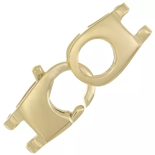Chiusura a moschettone 2 file per tessitura 24x10 mm - Argento 925 dorato x1