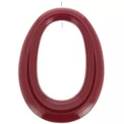 Ciondolo ovale scavato in resina 44x33 mm - Bordeaux x1