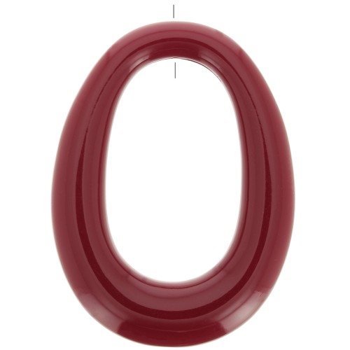 Ciondolo ovale scavato in resina 44x33 mm - Bordeaux x1