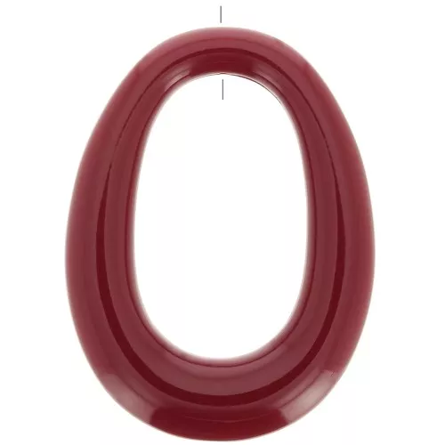 Ciondolo ovale scavato in resina 44x33 mm - Bordeaux x1