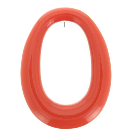 Ciondolo ovale scavato in resina 44x33 mm - Terracotta x1