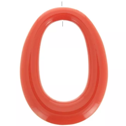 Ciondolo ovale scavato in resina 44x33 mm - Terracotta x1