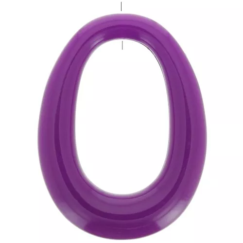 Ciondolo ovale scavato in resina 44x33 mm - Prugna x1