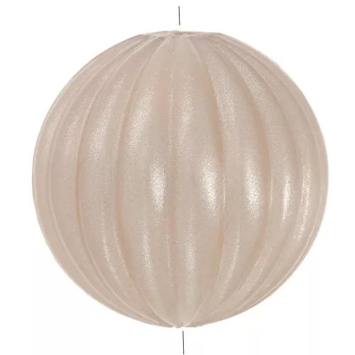 Perla tonda striata opaca in resina 16 mm - beige perlato x1