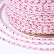 Cordoncino di cotone intrecciato 2 mm - Rosa chiaro - Rosa x1m